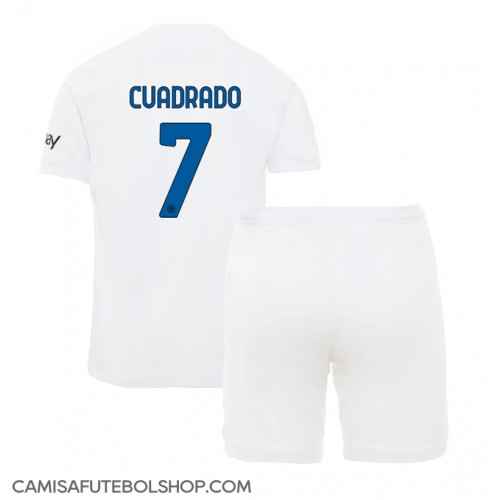 Camisa de time de futebol Inter Milan Juan Cuadrado #7 Replicas 2º Equipamento Infantil 2023-24 Manga Curta (+ Calças curtas)